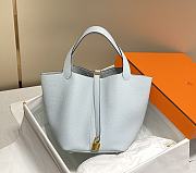 Hermes Picotin 22 Togo Holy Grail Blue Gold Hardware - 1