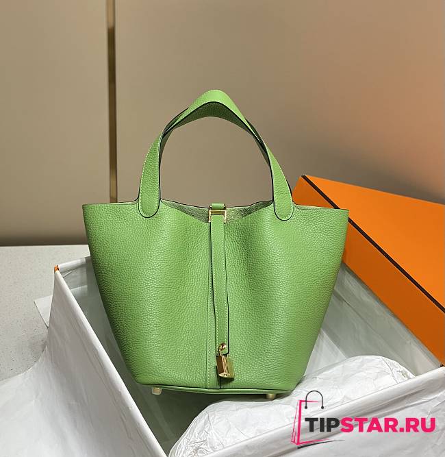 Hermes Picotin 22 Togo Avocado Green Gold Hardware - 1