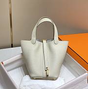 Hermes Picotin 18 Togo Milkshake White Gold Hardware - 1