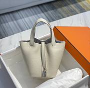 Hermes Picotin 18 Togo Milkshake White Silver Hardware - 1