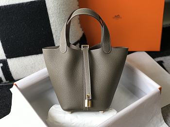 Hermes Picotin 18 Togo Elephant Gray Gold Hardware