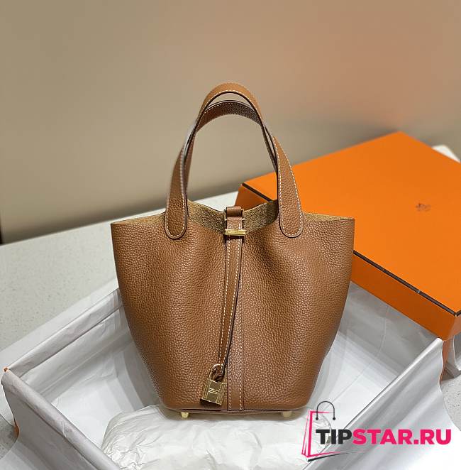 Hermes Picotin 18 Togo Gold Brown Gold Hardware - 1