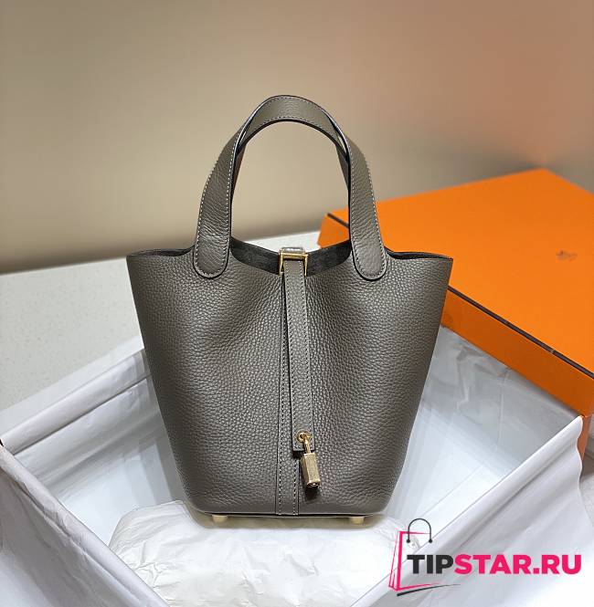 Hermes Picotin 18 Togo Cumulonimbus Gray Gold Hardware - 1