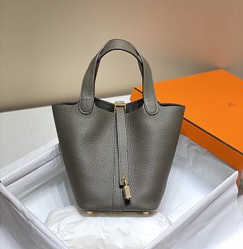 Hermes Picotin 18 Togo Cumulonimbus Gray Gold Hardware