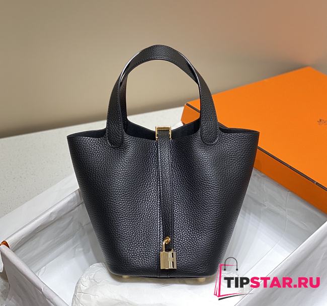 Hermes Picotin 18 Togo Black Gold Hardware - 1