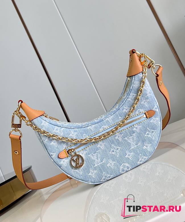 LV Loop Bag Sky Blue Denim M24846 23x13x6cm - 1