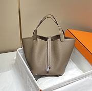 Hermes Picotin 22 Togo Elephant Gray Silver Hardware - 1