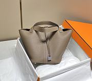 Hermes Picotin 22 Togo Elephant Gray Silver Hardware - 4