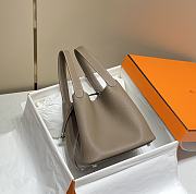 Hermes Picotin 22 Togo Elephant Gray Silver Hardware - 3