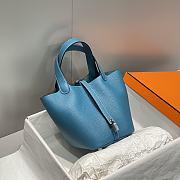 Hermes Picotin 18 Togo Blue Silver Hardware - 1