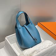 Hermes Picotin 18 Togo Blue Silver Hardware - 5