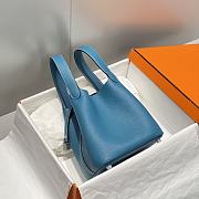 Hermes Picotin 18 Togo Blue Silver Hardware - 4