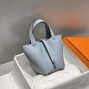 Hermes Picotin 18 Togo Light Blue Silver Hardware - 1