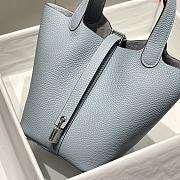 Hermes Picotin 18 Togo Light Blue Silver Hardware - 5