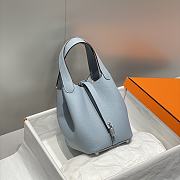 Hermes Picotin 18 Togo Light Blue Silver Hardware - 4