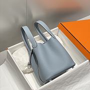 Hermes Picotin 18 Togo Light Blue Silver Hardware - 3