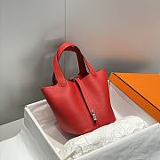 Hermes Picotin 18 Togo Red Silver Hardware - 1