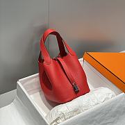 Hermes Picotin 18 Togo Red Silver Hardware - 6