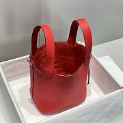 Hermes Picotin 18 Togo Red Silver Hardware - 3