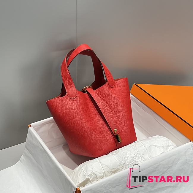 Hermes Picotin 18 Togo Red Gold Hardware - 1