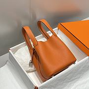 Hermes Picotin 18 Togo Orange Silver Hardware - 2