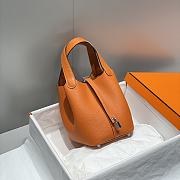 Hermes Picotin 18 Togo Orange Silver Hardware - 3