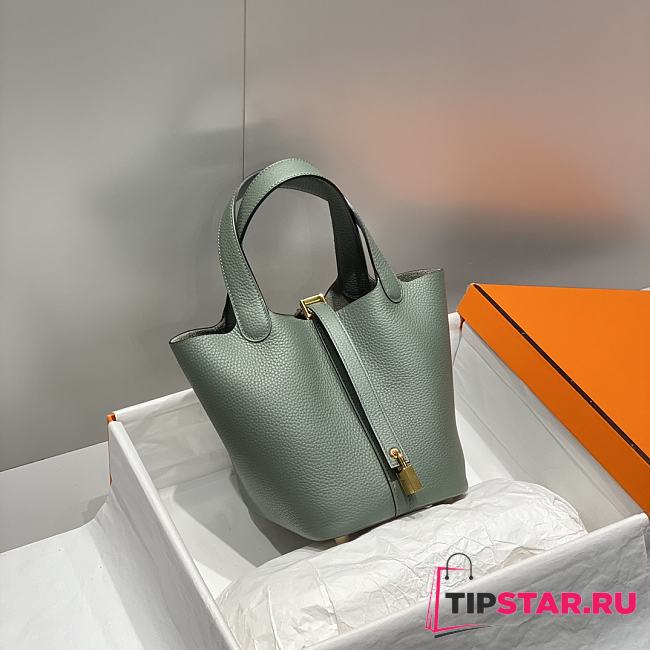 Hermes Picotin 18 Togo Almond Green Gold Hardware - 1