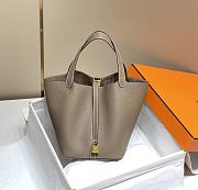 Hermes Picotin 22 Togo Elephant Gray Gold Hardware - 1