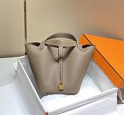 Hermes Picotin 22 Togo Elephant Gray Gold Hardware - 4