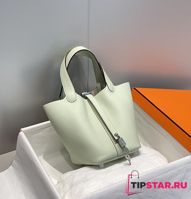 Hermes Picotin 18 Togo Green Pastel Silver Hardware - 1