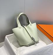 Hermes Picotin 18 Togo Green Pastel Silver Hardware - 1