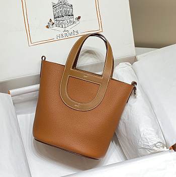 Hermes In The Loop 18 Gold Brown Silver Hardware