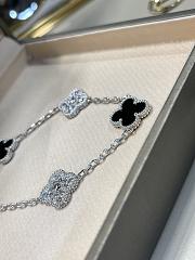 VCA Vintage Alhambra Bracelet 5 Motifs 18K White Gold Diamond Onyx - 5