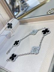 VCA Vintage Alhambra Bracelet 5 Motifs 18K White Gold Diamond Onyx - 4