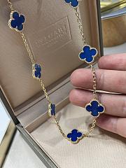 VCA Vintage Alhambra Necklace 10 Motifs 18k Yellow Gold Agate - 2