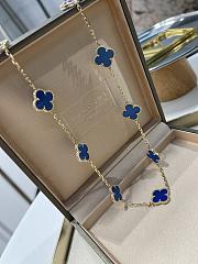 VCA Vintage Alhambra Necklace 10 Motifs 18k Yellow Gold Agate - 3