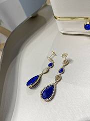 Boucheron Teardrop Diamond Lapis Lazuli Earrings Yellow Gold - 5