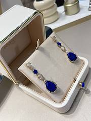 Boucheron Teardrop Diamond Lapis Lazuli Earrings Yellow Gold - 2