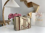 Chloe Woody Tote Bag In Linen Medium Tan 37x26x12cm - 5