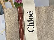 Chloe Woody Tote Bag In Linen Medium Tan 37x26x12cm - 2