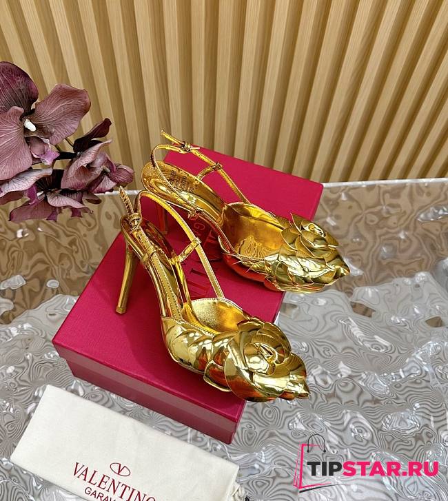 VLTN Atelier 03 Rose Edition Metallic Slingback Pumps - 1