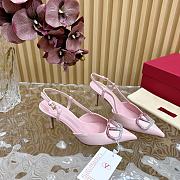 VLTN Vlogo Signature Décollete Calfskin Slingback With Degrade Crystals 8cm Pink - 3