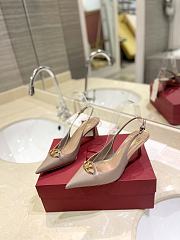 VLTN The Bold Edition Vlogo Calfskin Slingback Pump 6cm Nude - 2