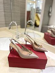 VLTN The Bold Edition Vlogo Calfskin Slingback Pump 6cm Nude - 3