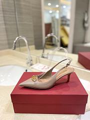 VLTN The Bold Edition Vlogo Calfskin Slingback Pump 6cm Nude - 5