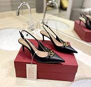 VLTN The Bold Edition Vlogo Calfskin Slingback Pump 6cm Black - 5