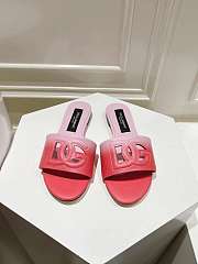 D&G Calfskin Mules Ombre-Print Calfskin Sliders With DG Logo Pink  - 1