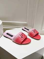 D&G Calfskin Mules Ombre-Print Calfskin Sliders With DG Logo Pink  - 4