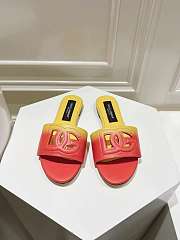 D&G Calfskin Mules Ombre-Print Calfskin Sliders With DG Logo Orange - 6