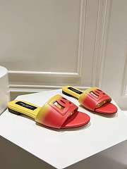 D&G Calfskin Mules Ombre-Print Calfskin Sliders With DG Logo Orange - 5